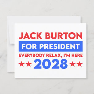 Jack Burton för talman 2028 Vykort
