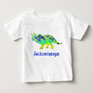 Jack ceratops Färgrik Triceratops Dinosaurie Konst T Shirt