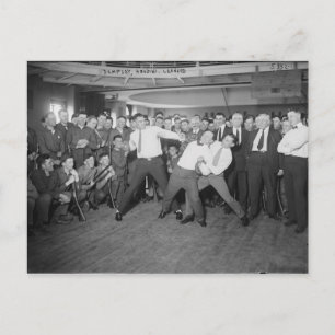 Jack Dempsey Mock Fighting against Harry Houdini Vykort