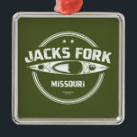 Jack Fork River Missouri Kayaking Julgransprydnad Metall<br><div class="desc">Jack Fork är en av två floder i Missouri som ingår i Ozark National Scenia Riverways-systemet och en av de vildaste och mest sceniska floderna i Missouri.</div>