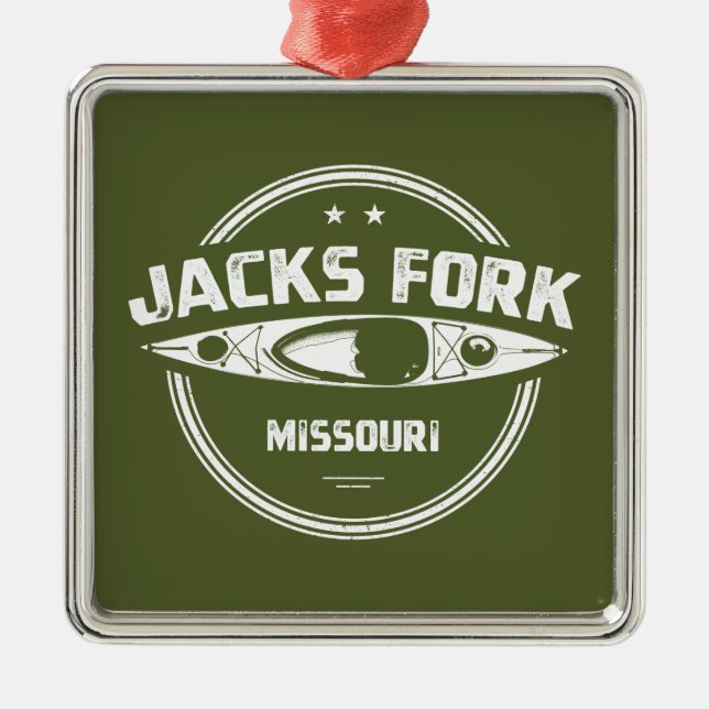 Jack Fork River Missouri Kayaking Julgransprydnad Metall (Framsidan)