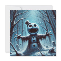 Jack Frost Snögubbe - julkort med platt Helgdag
