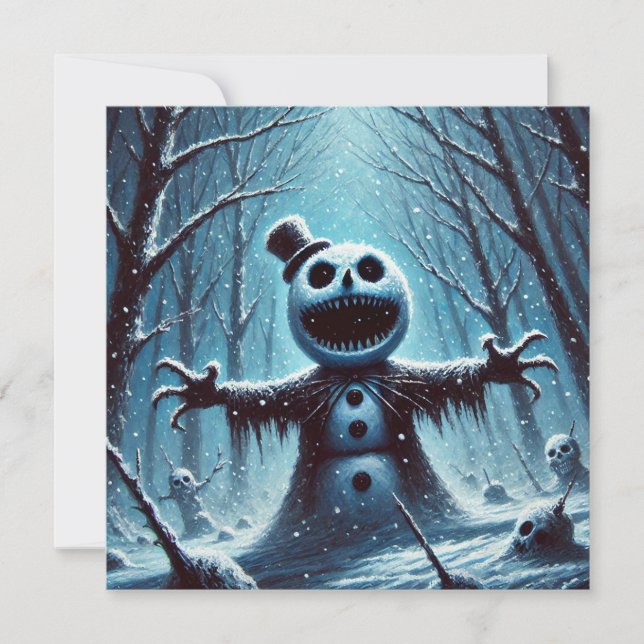 Jack Frost Snögubbe - julkort med platt Helgdag (Framsida)