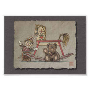 Jack i boxen, hästen och björnen fototryck