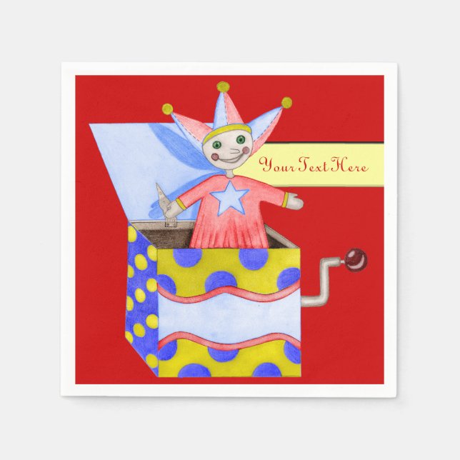 Jack i boxen - Traditionellt Leksaker (primärt Fär Pappersservett (Framsidan)