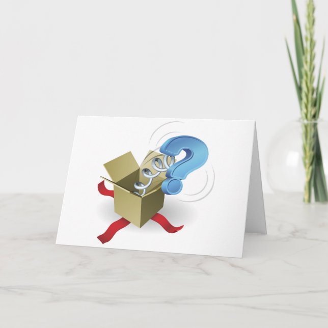 Jack i frågeteckenkonceptet för ruta kort (Framsida)