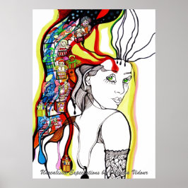 Jack i lådan Girl Porträtt Poster