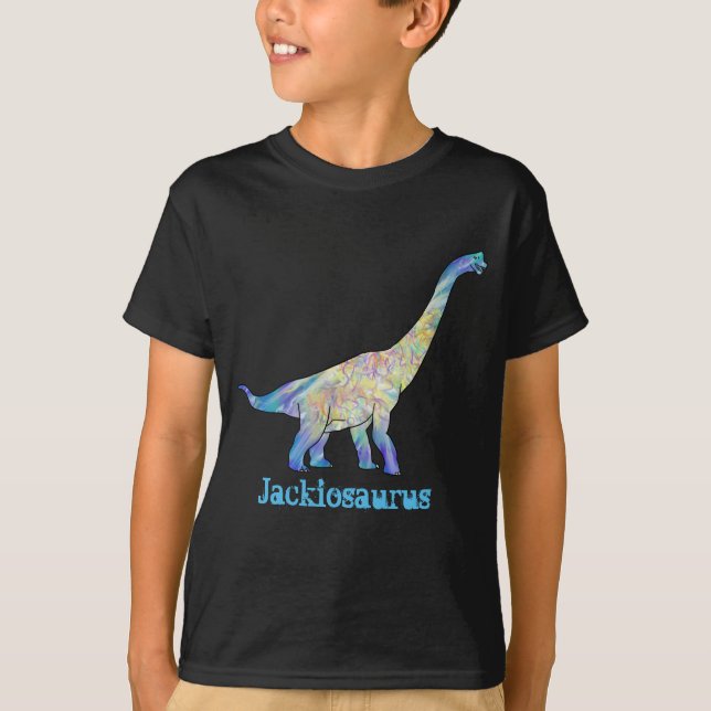 Jack iosaurus färgrik Brachiosaurus Dinosaurie Kon T Shirt (Framsida)