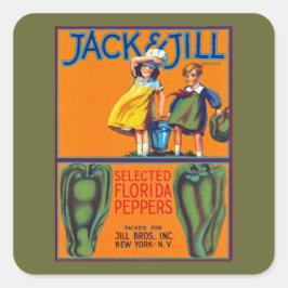 Jack & Jill Florida Peppers Fyrkantigt Klistermärke