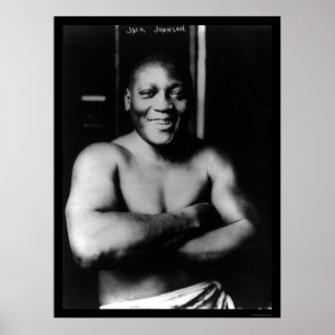 Jack Johnson som boxas 1915 Poster