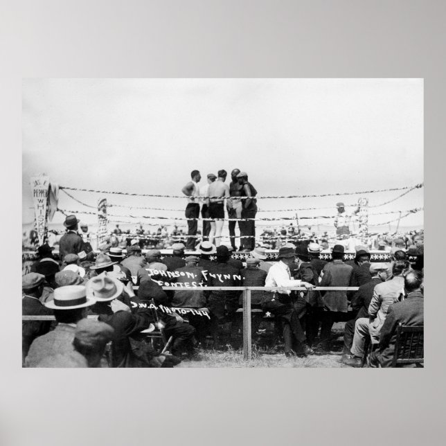 Jack Johnson vs. Fireman Jim Flynn Boxing: 1912 Poster (Framsidan)