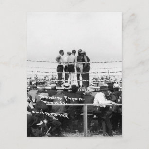 Jack Johnson vs. Fireman Jim Flynn Boxing: 1912 Vykort