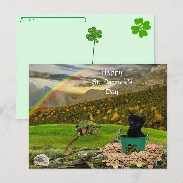 Jack Kattens St. Patrick's Day Vykort (Fram/baksida)