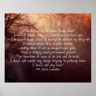 Jack London Quote om livet! Poster