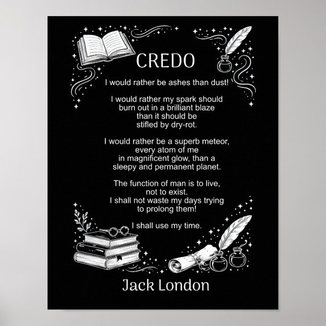 Jack Londons credo Poster (Framsidan)