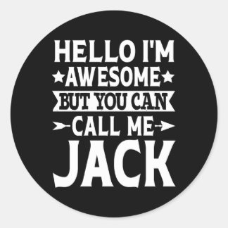 Jack Namn Hej.. Jag heter Fantastisk och kallar mi Runt Klistermärke