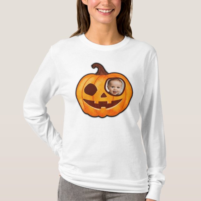 Jack o lantern anpassningsbar-fotopumpmunstycket s t shirt (Framsida)