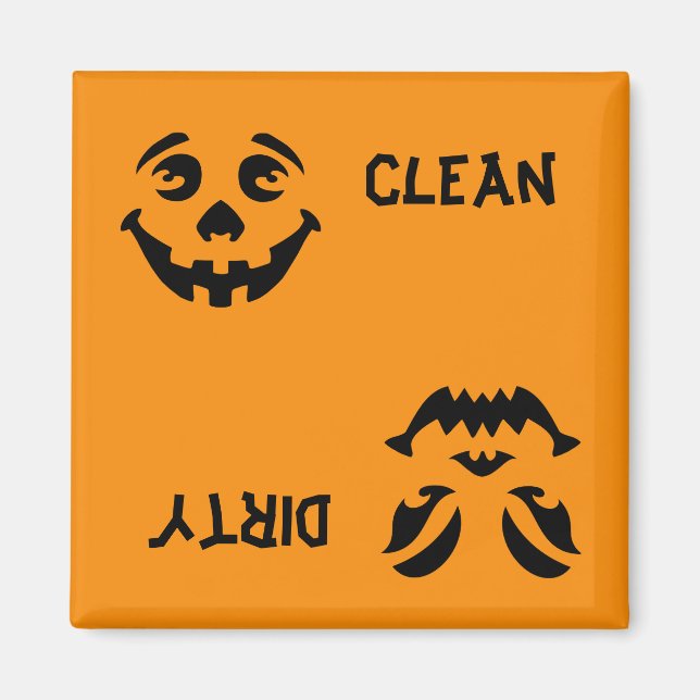 Jack-o-Lantern Ansikte Dishwasher Magnet (Framsidan)