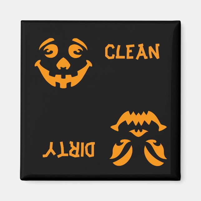 Jack-o-Lantern Ansikte Dishwasher Magnet (Framsidan)