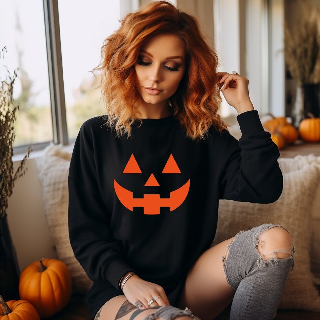 Jack O Lantern Ansikte Halloween Tröja (Jock O Lantern Face Halloween Sweatshirt. )