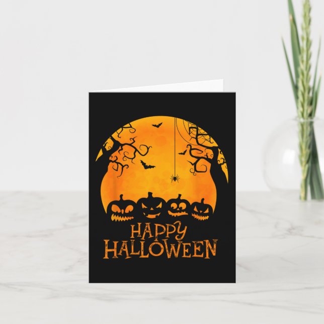 Jack o lantern Ansikte Happy halloween Pumpkins Ma Kort (Framsida)