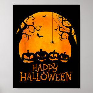 Jack o lantern Ansikte Happy halloween Pumpkins Ma Poster