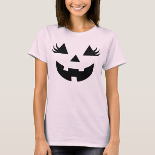 Jack O Lantern Ansikte Pumpa Halloween Kostym Kvin T Shirt