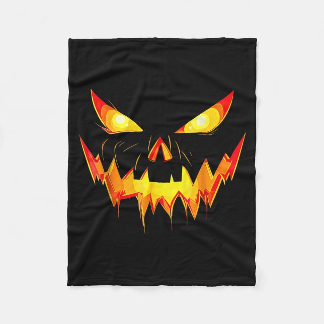 Jack o Lantern ansikte Pumpa Skräckinjagande Hallo Fleecefilt (Framsidan)
