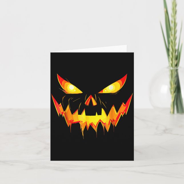 Jack o Lantern ansikte Pumpa Skräckinjagande Hallo Kort (Framsida)