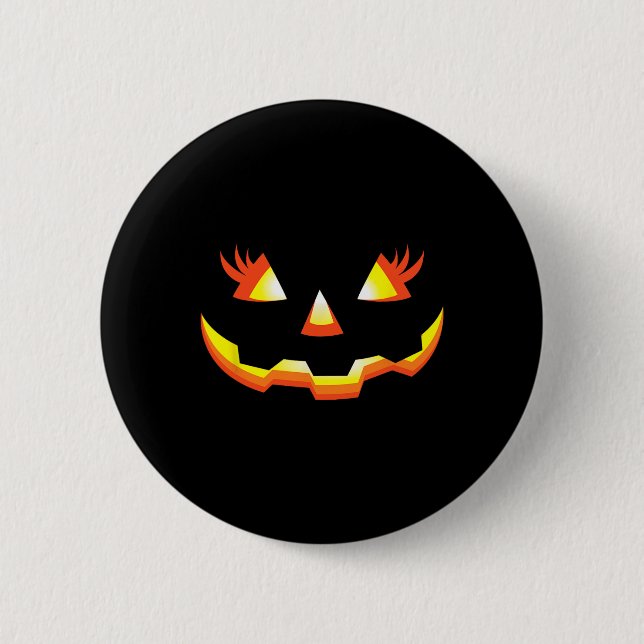 Jack o lantern Ansikte Pumpkin Eyelash Halloween C Knapp (Framsida)