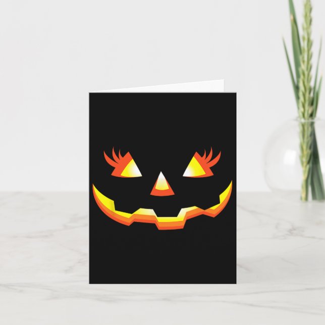 Jack o lantern Ansikte Pumpkin Eyelash Halloween C Kort (Framsida)