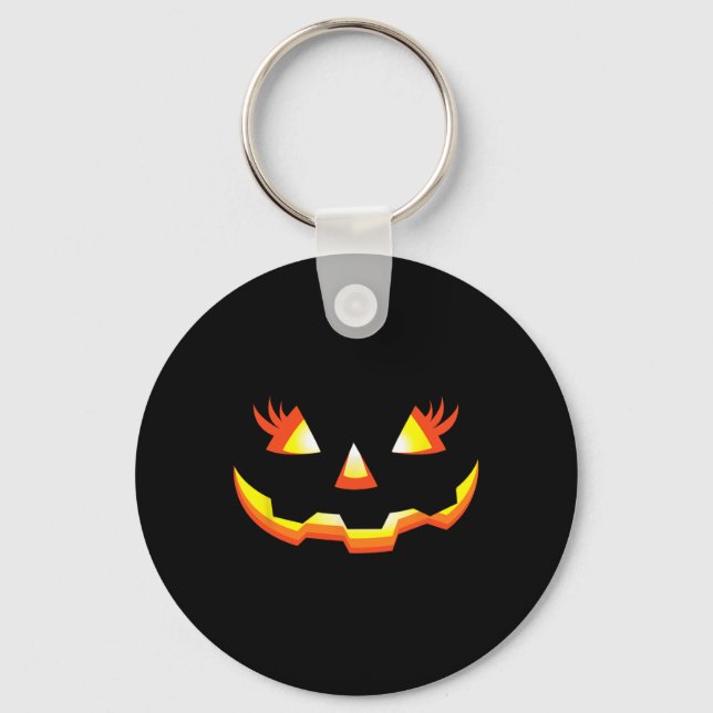 Jack o lantern Ansikte Pumpkin Eyelash Halloween C Nyckelring (Framsida)
