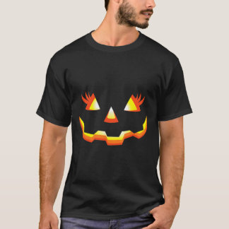 Jack o lantern Ansikte Pumpkin Eyelash Halloween C T Shirt