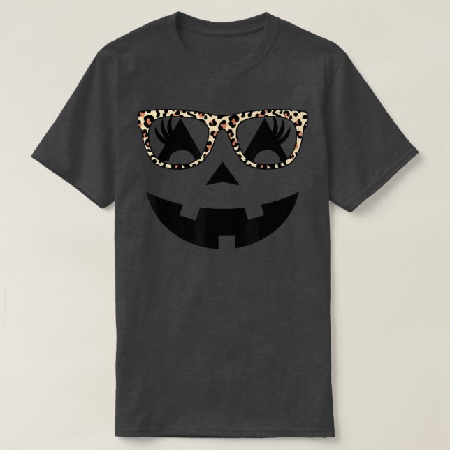 Jack o lantern Ansikte Pumpkin Eyelash Halloween L T Shirt (Design framsida)