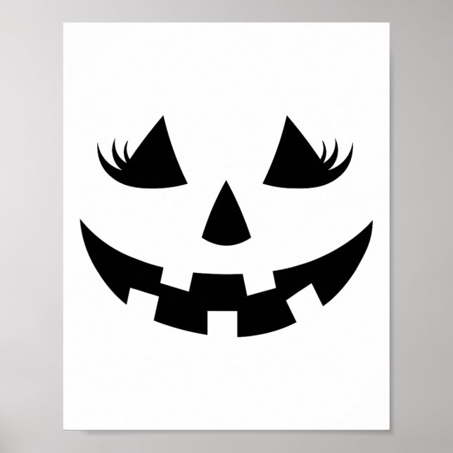 Jack o lantern Ansikte Pumpkin Eyelash Halloween W Poster (Framsidan)