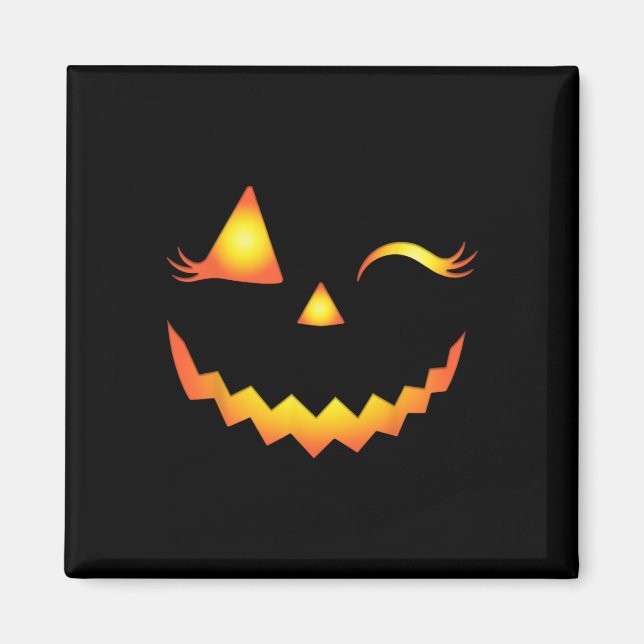 Jack o lantern Ansikte Pumpkin Eyelash Hallowen Co Magnet (Framsidan)