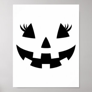 Jack o lantern Ansikte Pumpkin Eyelash Hallowen Co Poster