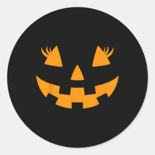 Jack o lantern Ansikte Pumpkin Eyelash Hallowen Co Runt Klistermärke