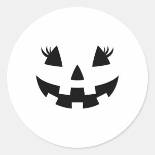 Jack o lantern Ansikte Pumpkin Eyelash Hallowen Co Runt Klistermärke