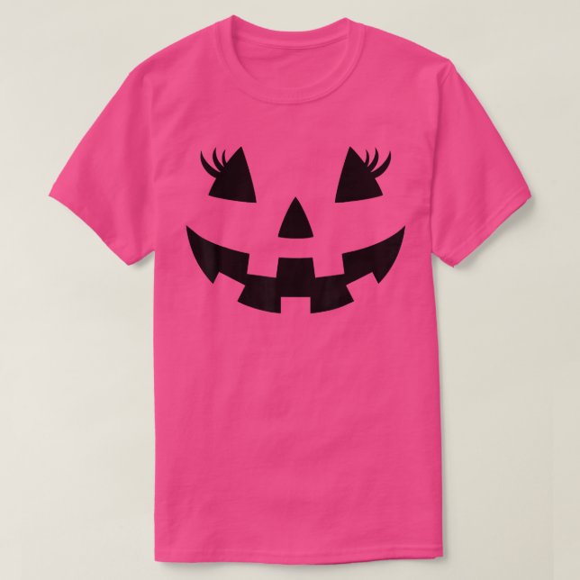 Jack o lantern Ansikte Pumpkin Eyelash Hallowen Co T Shirt (Design framsida)