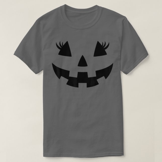 Jack o lantern Ansikte Pumpkin Eyelash Hallowen Co T Shirt (Design framsida)
