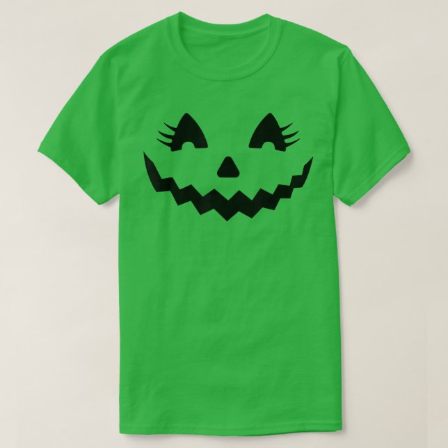 Jack o lantern Ansikte Pumpkin Eyelash Hallowen Co T Shirt (Design framsida)