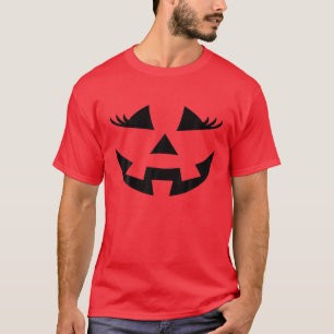 Jack o lantern Ansikte Pumpkin Eyelash Hallowen Pa T Shirt
