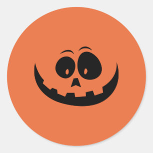 Jack o lantern Ansikte Runt Klistermärke