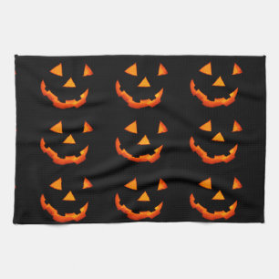Jack-o'-Lantern Ansikte towel Kökshandduk