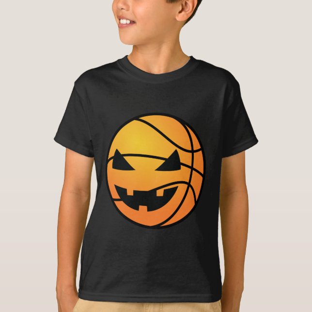 Jack o lantern Basketball Funny Halloween T-shirt (Framsida)