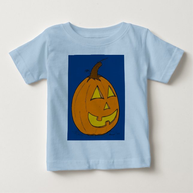 Jack o' Lantern Blå Barn T-Shirt (Framsida)
