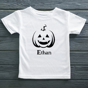 Jack o lantern Black and White Cute Halloween Namn T Shirt