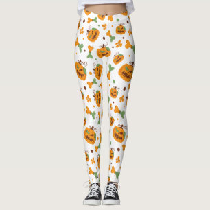 Jack-o'-Lantern & Bones Spooky Halloween fest Leggings