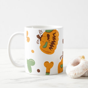 Jack-o-Lantern & Bones Spooky Halloween Kaffemugg